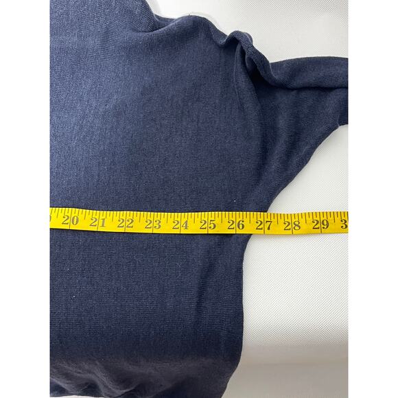 Garnet Hill Linen Oversized V-Neck Sweater Blue XS Nwt - Picture 8 of 9